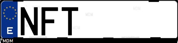 Matrícula española NFT, correspondiente al año 2025