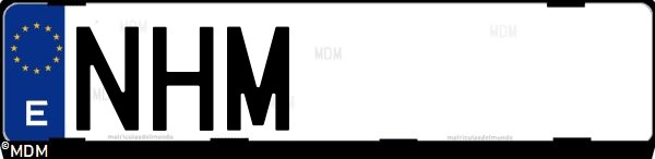 Matrícula española NHM, correspondiente al año 2025