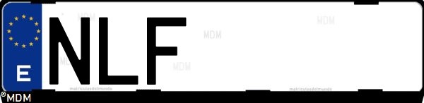 Matrícula española NLF, correspondiente al año 2026