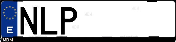 Matrícula española NLP, correspondiente al año 2026