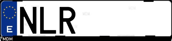 Matrícula española NLR, correspondiente al año 2026