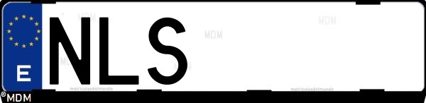 Matrícula española NLS, correspondiente al año 2026