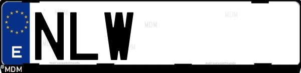 Matrícula española NLW, correspondiente al año 2026