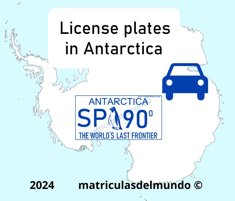 This is how car license plates work in Antarctica Map with an example of how vehicle license plates work in Antarctica