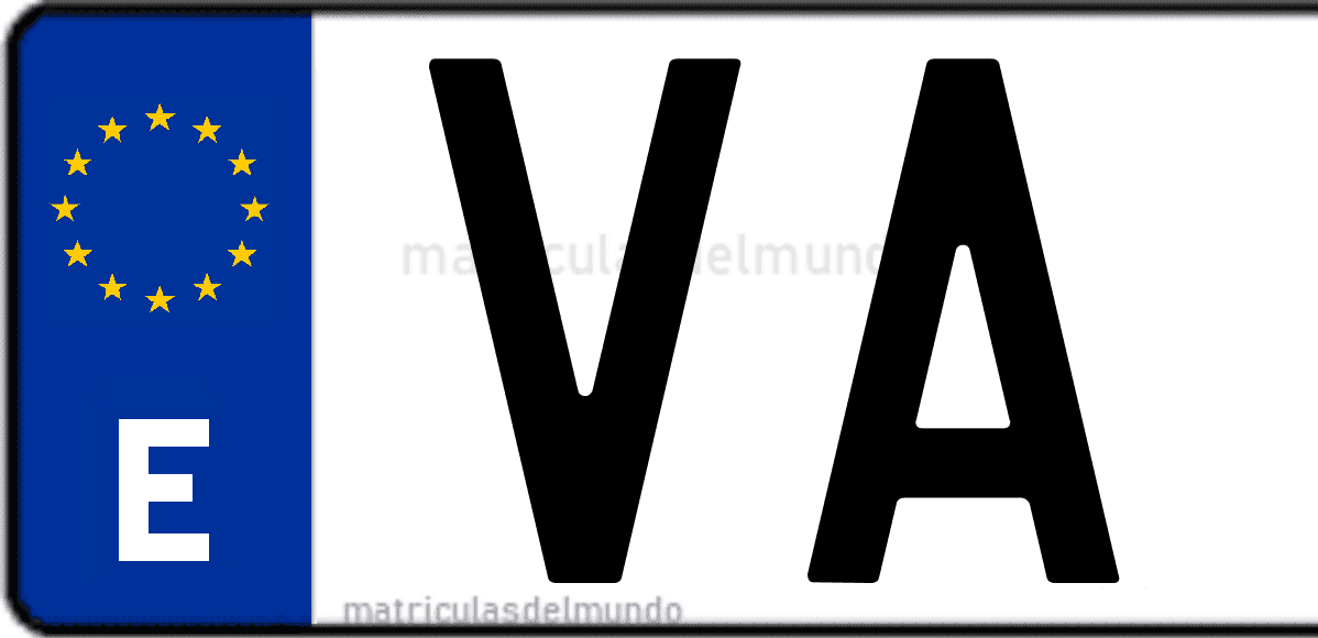 Imagen de una parte de una matrícula de coche española con código VA