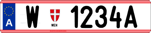 Matrícula de coche de Austria para Viena W y escudo