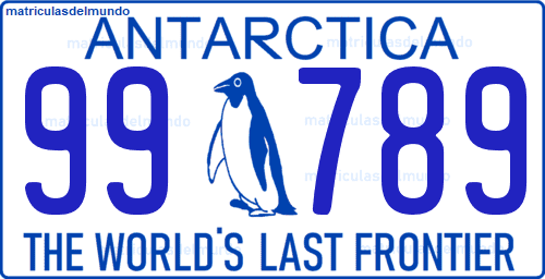 Matrícula de recuerdo de la Antártida con pingüino