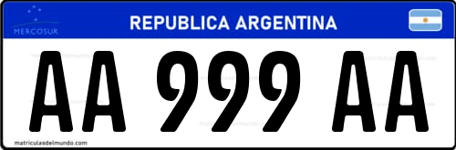 Patente de auto de Argentina actual