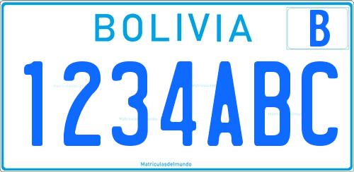 Matrícula de coche de Bolivia actual