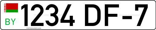 Car license plate from Belarus