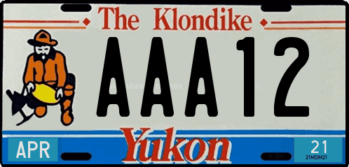 matricula americana de coche de Yukon