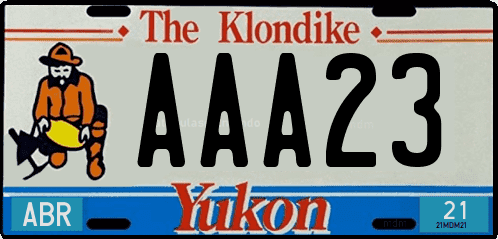 Matrícula de Canadá de coche de Yukon