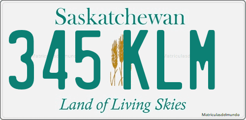 matricula americana de coche de Saskatchewan, Canadá