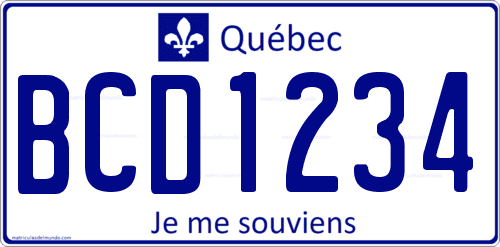 matricula americana de coche de Quebec