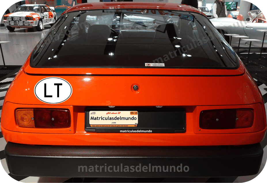 Red Porsche with the LT code from Lithuania