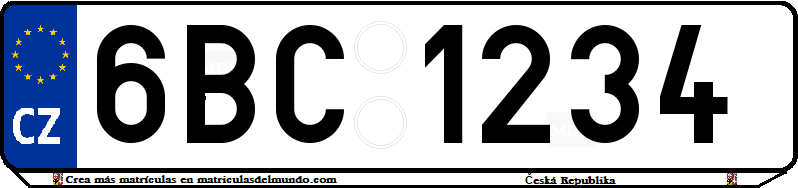 Matrícula de coche de República Checa dos letras