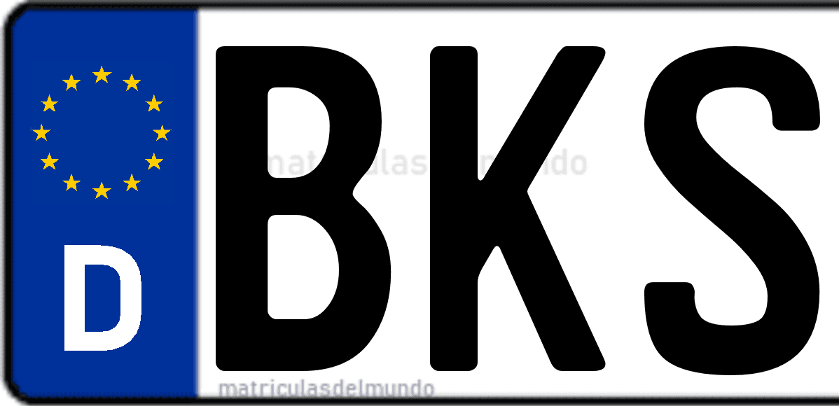 Bild eines deutschen Autokennzeichens mit dem Code BKS