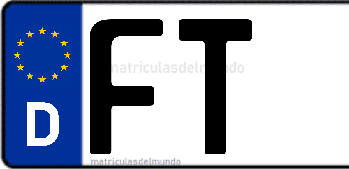 Imagen de matrícula de Alemania con código 'FT'
