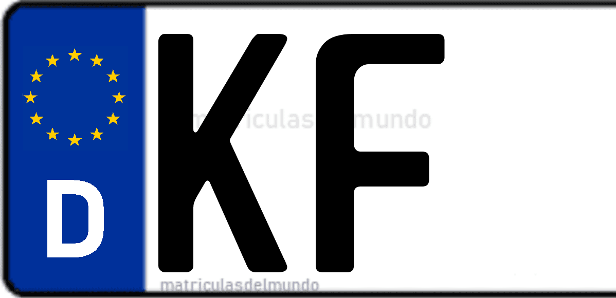 Imagen de matrícula de Alemania con código 'KF'