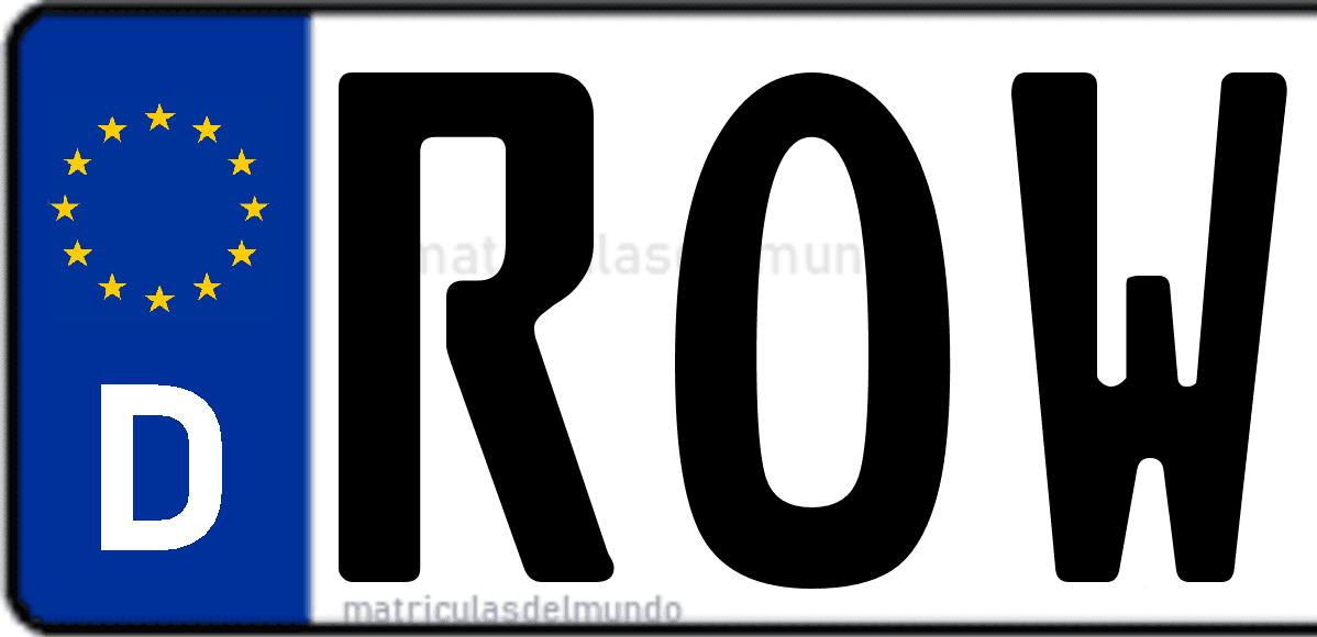 Imagen de matrícula de Alemania con código 'ROW'