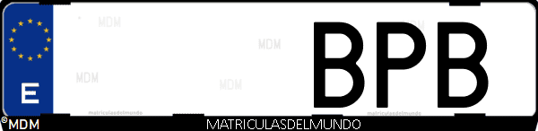 Imágen de matrícula de coche con letras BPB de España