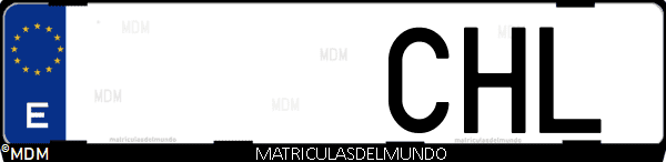 Imágen de matrícula de coche con letras CHL de España