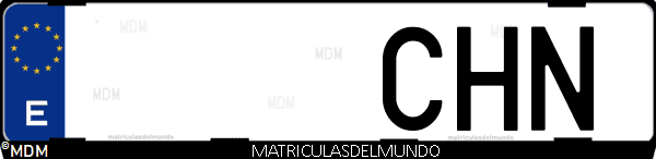 Imágen de matrícula de coche con letras CHN de España