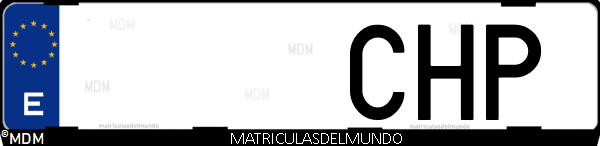 Imágen de matrícula de coche con letras CHP de España