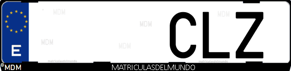 Imágen de matrícula de coche con letras CLZ de España