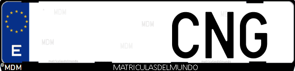 Imágen de matrícula de coche con letras CNG de España