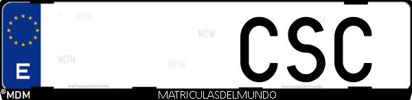 Imágen de matrícula de coche con letras CSC de España