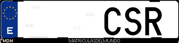 Imágen de matrícula de coche con letras CSR de España