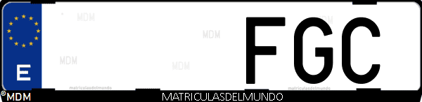 Imágen de matrícula de coche con letras FGC de España