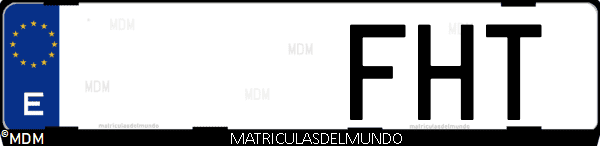 Imágen de matrícula de coche con letras FHT de España