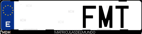 Imágen de matrícula de coche con letras FMT de España