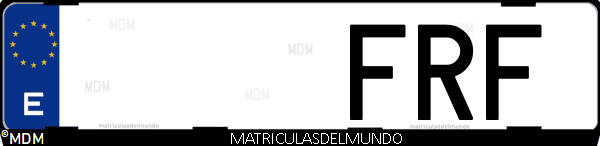 Imágen de matrícula de coche con letras FRF de España