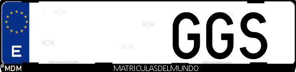 Imágen de matrícula de coche con letras GGS de España