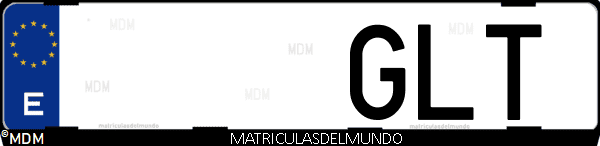 Imágen de matrícula de coche con letras GLT de España