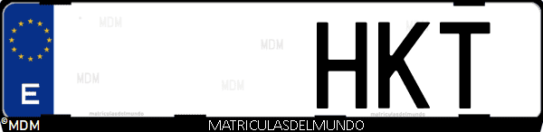 Imágen de matrícula de coche con letras HKT de España