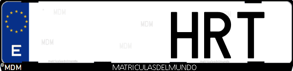 Imágen de matrícula de coche con letras HRT de España
