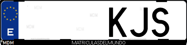 Imágen de matrícula de coche con letras KJS de España