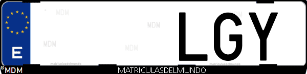 Imágen de matrícula de coche con letras LGY de España