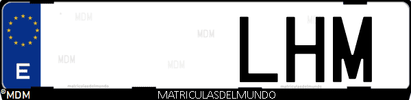 Imágen de matrícula de coche con letras LHM de España