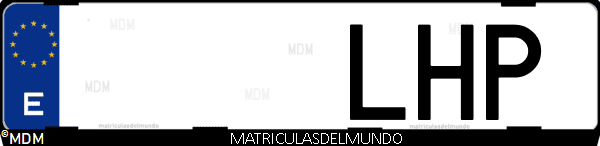Imágen de matrícula de coche con letras LHP de España