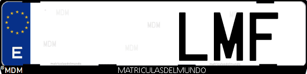 Imágen de matrícula de coche con letras LMF de España