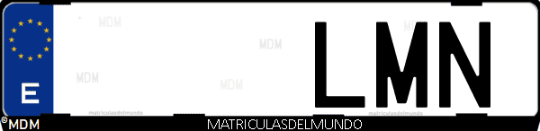 Imágen de matrícula de coche con letras LMN de España