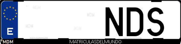 Imágen de matrícula de coche con letras NDS de España
