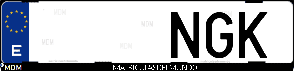 Imágen de matrícula de coche con letras NGK de España