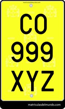 Matrícula de coche de España de CICLOMOTR