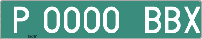 Ejemplo matrícula provisional verde de España matrícula BBX
